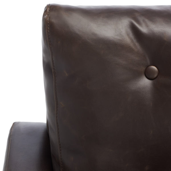 Safavieh Mid Century Modern Caleb Club Chair – Elegant Design, Plush Comfort, Perfect For Any Living Space Antique Brown MCR4569C