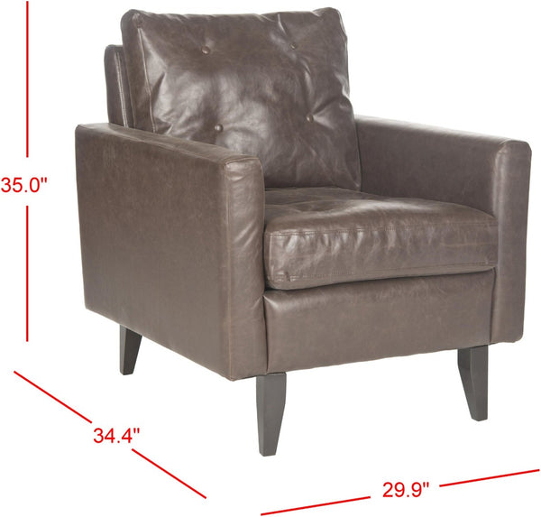 Safavieh Mid Century Modern Caleb Club Chair – Elegant Design, Plush Comfort, Perfect For Any Living Space Antique Brown MCR4569C