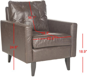 Safavieh Mid Century Modern Caleb Club Chair – Elegant Design, Plush Comfort, Perfect For Any Living Space Antique Brown MCR4569C