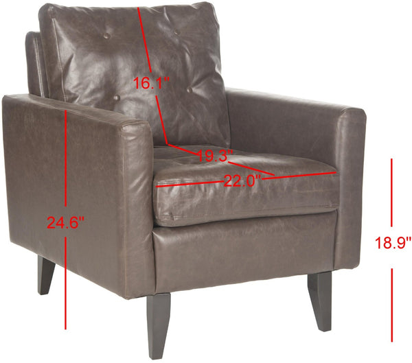 Safavieh Mid Century Modern Caleb Club Chair – Elegant Design, Plush Comfort, Perfect For Any Living Space Antique Brown MCR4569C