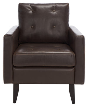 Safavieh Mid Century Modern Caleb Club Chair – Elegant Design, Plush Comfort, Perfect For Any Living Space Antique Brown MCR4569C