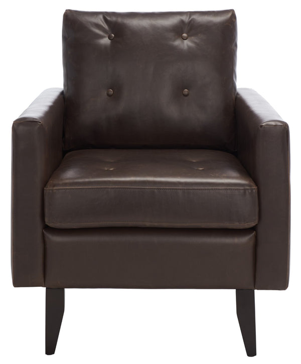 Safavieh Mid Century Modern Caleb Club Chair – Elegant Design, Plush Comfort, Perfect For Any Living Space Antique Brown MCR4569C