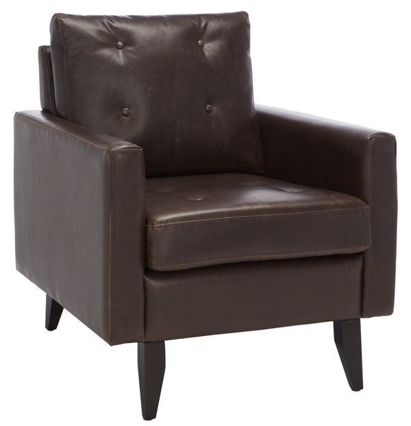 Safavieh Mid Century Modern Caleb Club Chair – Elegant Design, Plush Comfort, Perfect For Any Living Space Antique Brown MCR4569C
