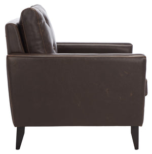 Safavieh Mid Century Modern Caleb Club Chair – Elegant Design, Plush Comfort, Perfect For Any Living Space Antique Brown MCR4569C