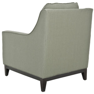 Safavieh Colton Club Chair - Transitional Linen Accent Chair With Plush Comfort & Birch Wood Base In Sea Mist MCR4570A