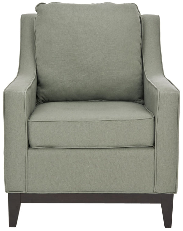 Safavieh Colton Club Chair - Transitional Linen Accent Chair With Plush Comfort & Birch Wood Base In Sea Mist MCR4570A
