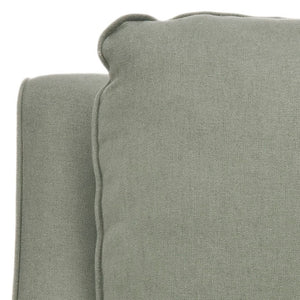 Safavieh Colton Club Chair - Transitional Linen Accent Chair With Plush Comfort & Birch Wood Base In Sea Mist MCR4570A