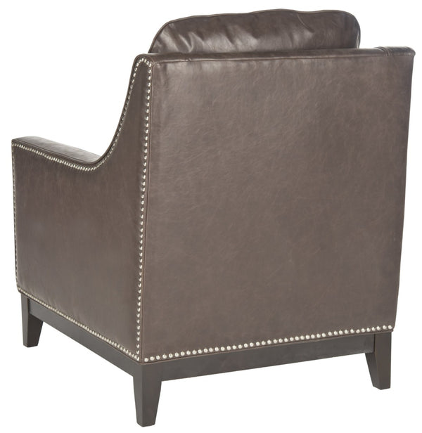 Safavieh Colton Club Chair - Transitional Antique Brown Pu Leather Accent Chair With Plush Comfort & Elegance MCR4570C