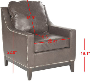 Safavieh Colton Club Chair - Transitional Antique Brown Pu Leather Accent Chair With Plush Comfort & Elegance MCR4570C