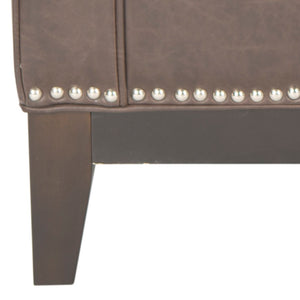 Safavieh Colton Club Chair - Transitional Antique Brown Pu Leather Accent Chair With Plush Comfort & Elegance MCR4570C