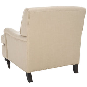 Safavieh Chloe Club Chair - Luxurious Antique Gold Viscose Accent Chair With Birchwood Legs & Casters MCR4571D