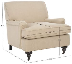 Safavieh Chloe Club Chair - Luxurious Antique Gold Viscose Accent Chair With Birchwood Legs & Casters MCR4571D