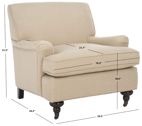 Safavieh Chloe Club Chair - Luxurious Antique Gold Viscose Accent Chair With Birchwood Legs & Casters MCR4571D