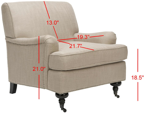 Safavieh Chloe Club Chair - Luxurious Antique Gold Viscose Accent Chair With Birchwood Legs & Casters MCR4571D