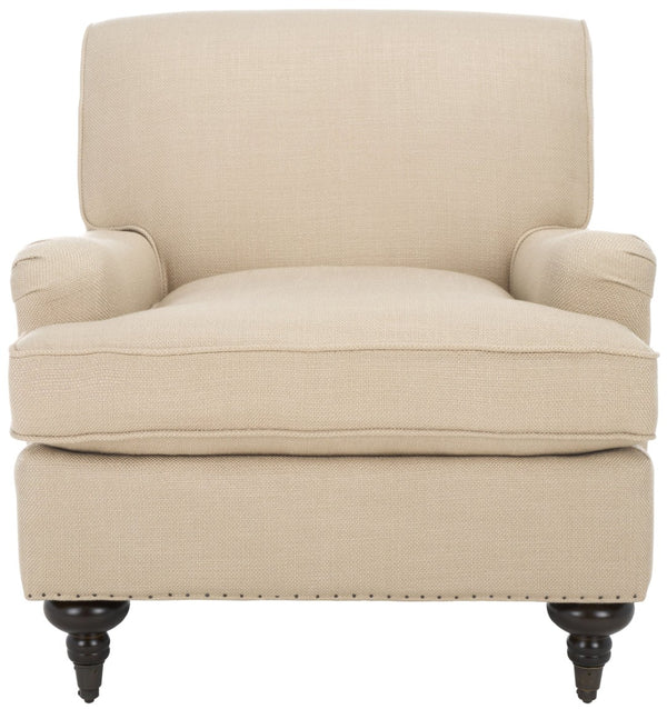 Safavieh Chloe Club Chair - Luxurious Antique Gold Viscose Accent Chair With Birchwood Legs & Casters MCR4571D