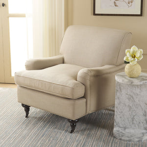 Safavieh Chloe Club Chair - Luxurious Antique Gold Viscose Accent Chair With Birchwood Legs & Casters MCR4571D
