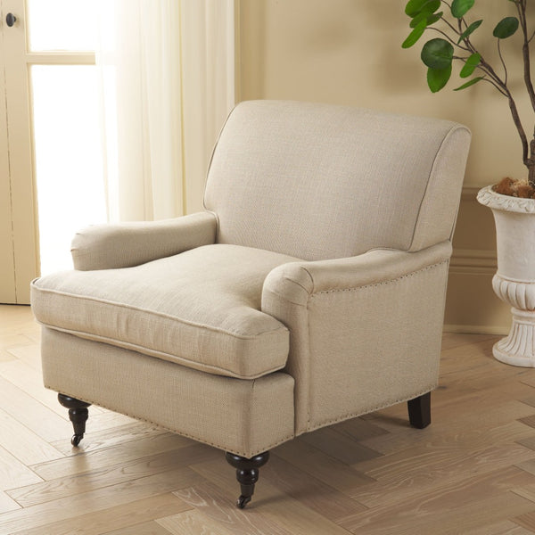 Safavieh Chloe Club Chair - Luxurious Antique Gold Viscose Accent Chair With Birchwood Legs & Casters MCR4571D