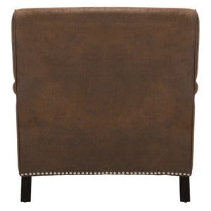 Safavieh Chloe Club Chair - Elegant Upholstered Accent With Birchwood Legs And Casters For Versatile Living Spaces Brown MCR4571G
