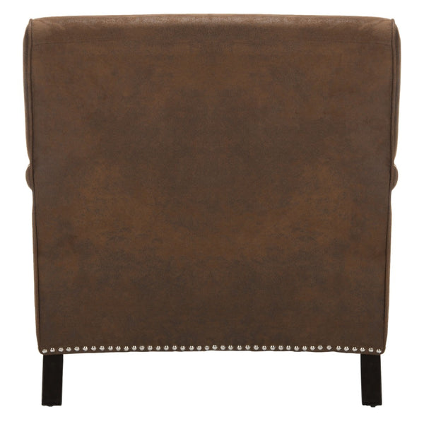 Safavieh Chloe Club Chair - Elegant Upholstered Accent With Birchwood Legs And Casters For Versatile Living Spaces Brown MCR4571G