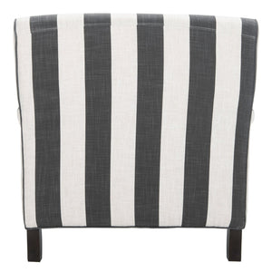 Safavieh Chloe Club Chair - Elegant Upholstered Accent With Birchwood Legs And Casters For Versatile Living Spaces Black / White MCR4571H