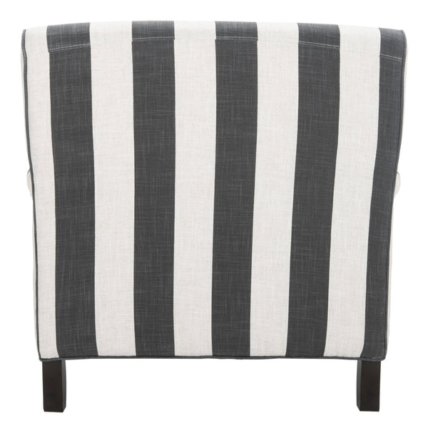 Safavieh Chloe Club Chair - Elegant Upholstered Accent With Birchwood Legs And Casters For Versatile Living Spaces Black / White MCR4571H