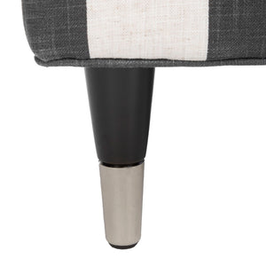 Safavieh Chloe Club Chair - Elegant Upholstered Accent With Birchwood Legs And Casters For Versatile Living Spaces Black / White MCR4571H