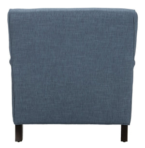 Safavieh Chloe Club Chair - Elegant Upholstered Accent With Birchwood Legs And Casters For Versatile Living Spaces Navy MCR4571J