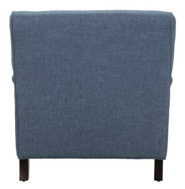 Safavieh Chloe Club Chair - Elegant Upholstered Accent With Birchwood Legs And Casters For Versatile Living Spaces Navy MCR4571J