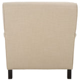 Chloe Club Chair - Elegant Turned Birch Wood Design with Casters, Visco-Linen Cushions & Nailhead Trim