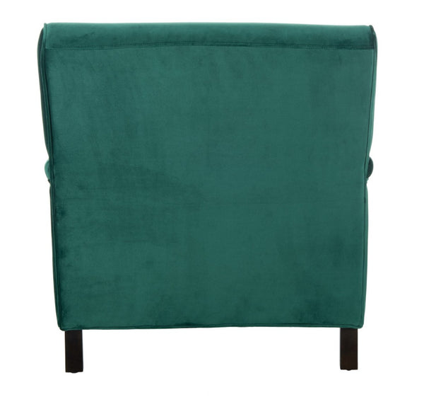 Safavieh Chloe Club Chair - Elegant Upholstered Accent With Birchwood Legs And Casters For Versatile Living Spaces Emerald MCR4571P