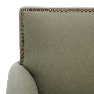Safavieh Easton Club Chair - Elegant Linen Upholstery With Brass Nailheads For Timeless Comfort And Style Seamist MCR4572A