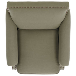 Safavieh Easton Club Chair - Elegant Linen Upholstery With Brass Nailheads For Timeless Comfort And Style Seamist MCR4572A