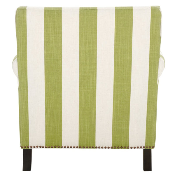 Safavieh Easton Club Chair - Elegant Linen Upholstery With Brass Nailheads For Timeless Comfort And Style Green / White MCR4572C