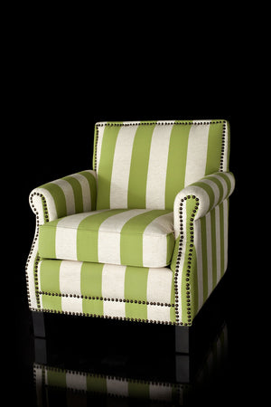 Safavieh Easton Club Chair - Elegant Linen Upholstery With Brass Nailheads For Timeless Comfort And Style Green / White MCR4572C