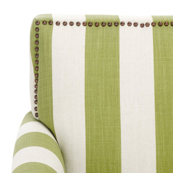 Safavieh Easton Club Chair - Elegant Linen Upholstery With Brass Nailheads For Timeless Comfort And Style Green / White MCR4572C