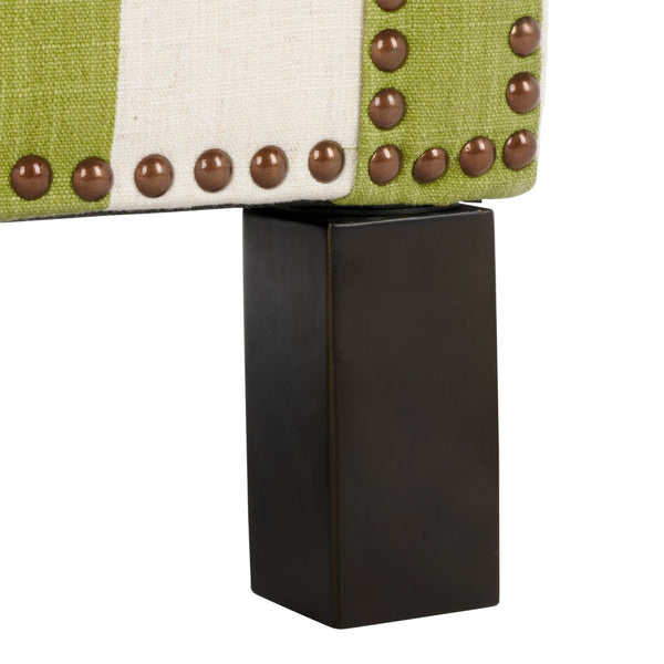 Safavieh Easton Club Chair - Elegant Linen Upholstery With Brass Nailheads For Timeless Comfort And Style Green / White MCR4572C