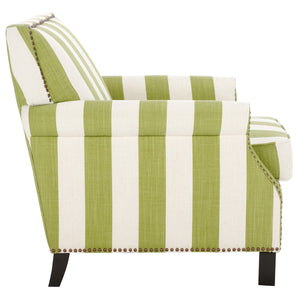 Safavieh Easton Club Chair - Elegant Linen Upholstery With Brass Nailheads For Timeless Comfort And Style Green / White MCR4572C