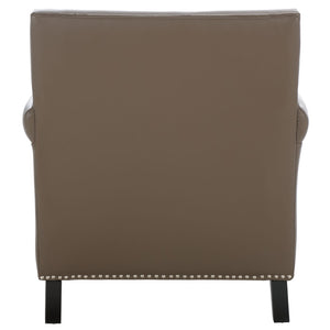 Safavieh Easton Club Chair - Elegant Linen Upholstery With Brass Nailheads For Timeless Comfort And Style Clay MCR4572G