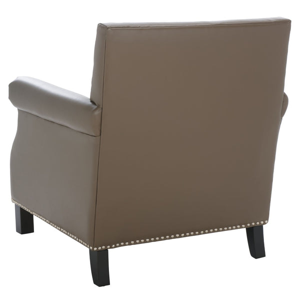 Safavieh Easton Club Chair - Elegant Linen Upholstery With Brass Nailheads For Timeless Comfort And Style Clay MCR4572G