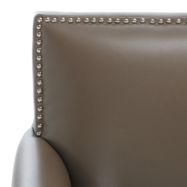 Safavieh Easton Club Chair - Elegant Linen Upholstery With Brass Nailheads For Timeless Comfort And Style Clay MCR4572G