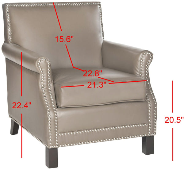 Safavieh Easton Club Chair - Elegant Linen Upholstery With Brass Nailheads For Timeless Comfort And Style Clay MCR4572G