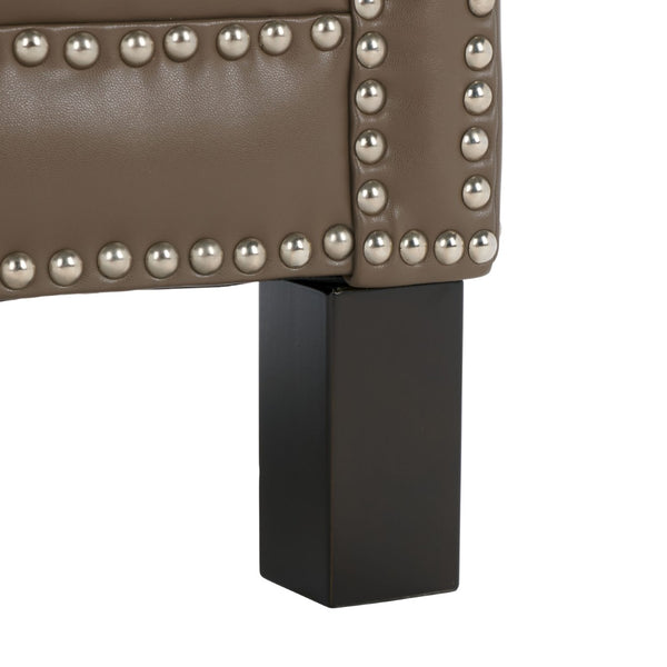 Safavieh Easton Club Chair - Elegant Linen Upholstery With Brass Nailheads For Timeless Comfort And Style Clay MCR4572G