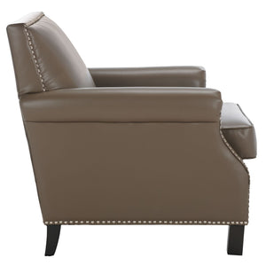 Safavieh Easton Club Chair - Elegant Linen Upholstery With Brass Nailheads For Timeless Comfort And Style Clay MCR4572G