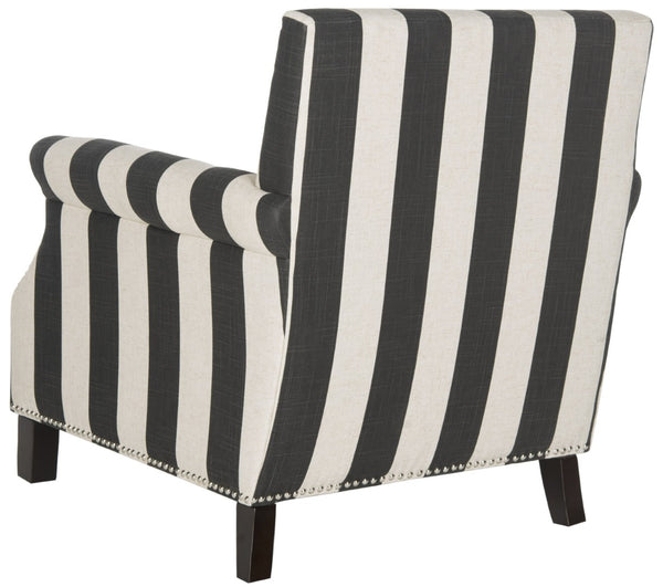 Safavieh Easton Club Chair - Elegant Linen Upholstery With Brass Nailheads For Timeless Comfort And Style Dark Grey / White MCR4572H