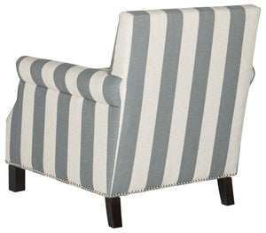 Safavieh Easton Club Chair - Elegant Linen Upholstery With Brass Nailheads For Timeless Comfort And Style Grey / White MCR4572J