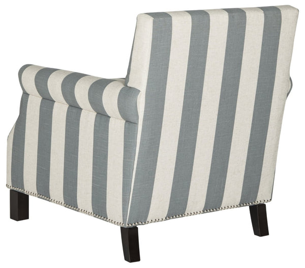Safavieh Easton Club Chair - Elegant Linen Upholstery With Brass Nailheads For Timeless Comfort And Style Grey / White MCR4572J