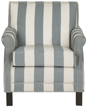 Safavieh Easton Club Chair - Elegant Linen Upholstery With Brass Nailheads For Timeless Comfort And Style Grey / White MCR4572J