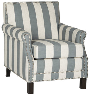Safavieh Easton Club Chair - Elegant Linen Upholstery With Brass Nailheads For Timeless Comfort And Style Grey / White MCR4572J
