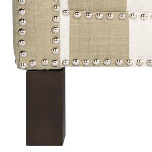 Safavieh Easton Club Chair - Elegant Linen Upholstery With Brass Nailheads For Timeless Comfort And Style Olive / White MCR4572K