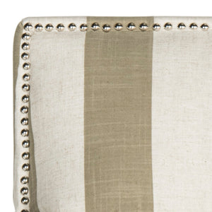 Safavieh Easton Club Chair - Elegant Linen Upholstery With Brass Nailheads For Timeless Comfort And Style Olive / White MCR4572K